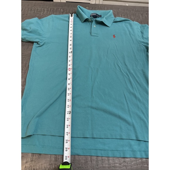 Polo Ralph Lauren Men's XL Teal Cotton Polo Shirt Short Sleeve Classic Pony Logo - Picture 5 of 5